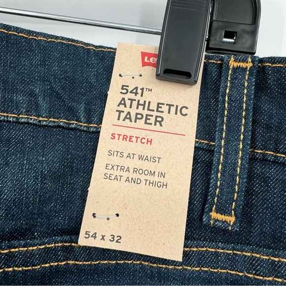 Levi's 541 Men's 54x32 Athletic Taper Fit Stretch Jeans Blue Dark Wash NWT - Picture 6 of 10